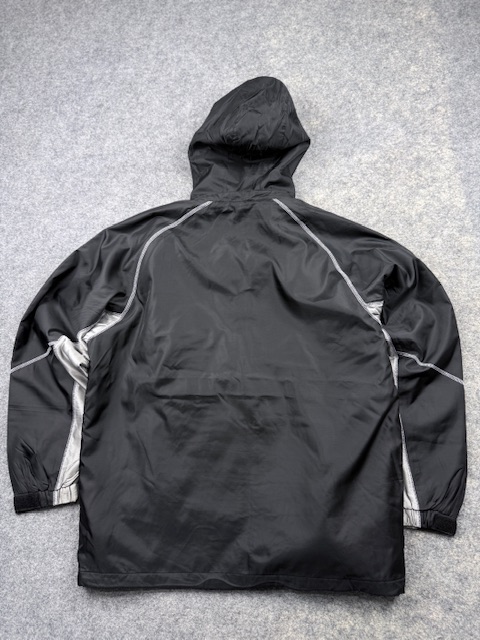 Asics Vintage Tech Hooded Winter Windbreaker Parka Jacket - Black & Silver | Size XXL Asics Vintage Tech Hooded Winter Windbreaker Parka Jacket - Black & Silver | Size XXL - Image 6