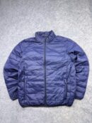 Minimalist Lightweight 90% Duck Down Insulated Winter Puffer Jacket - Dark Navy Blue | Size L