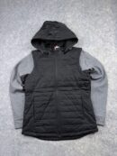 Puma Women's Hybrid Quilted Puffer Jacket with Hood - Black & Grey | Size L/XL